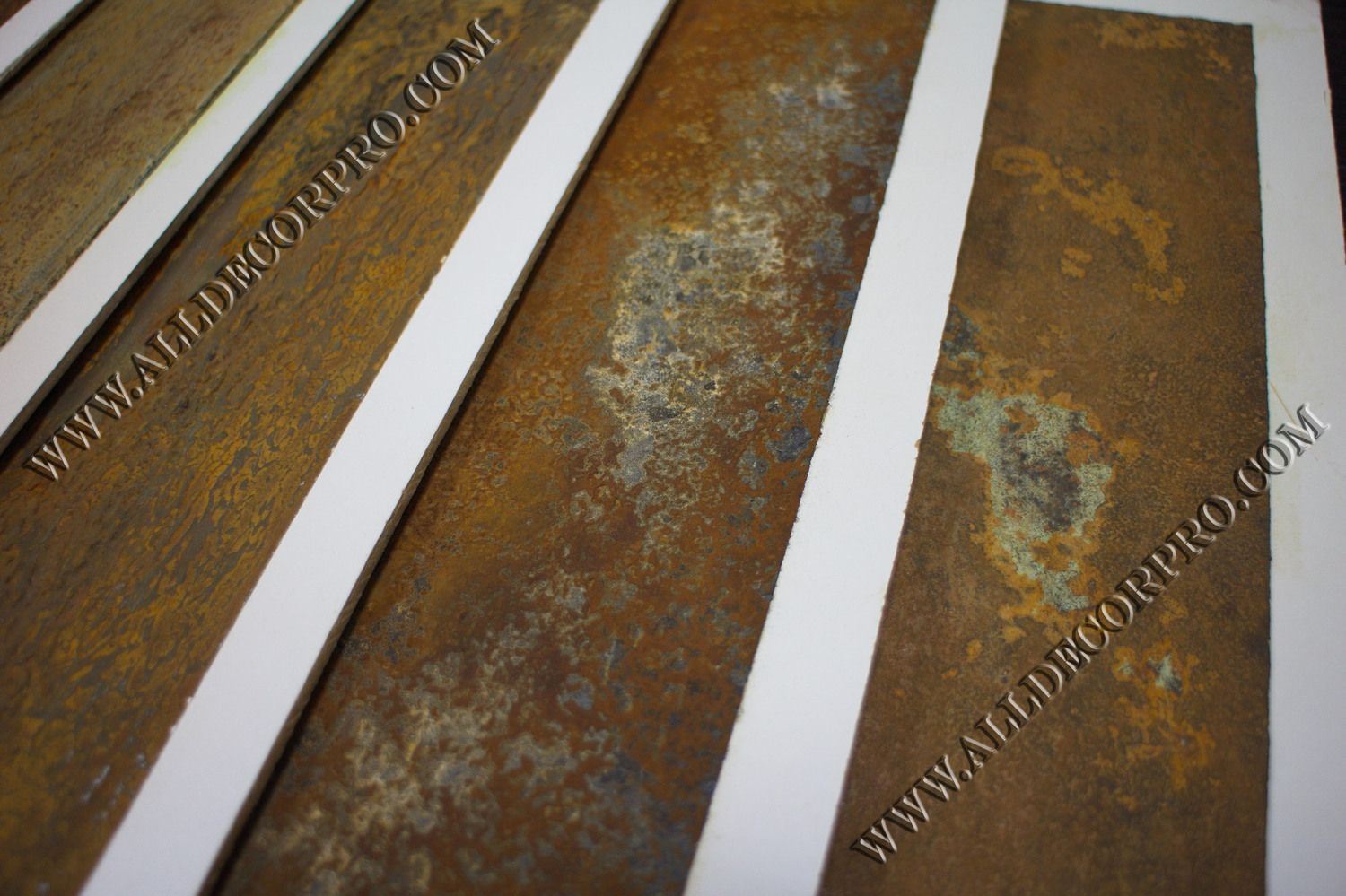 Образцы ржавого декоративного покрытия жидкий металл Metallhaut