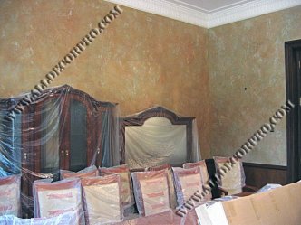 Стены декорированные венецианской штукатуркой