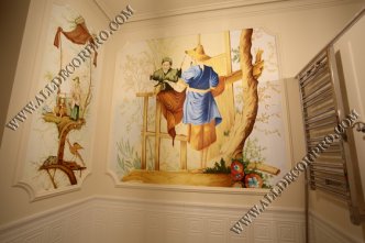 Фреска в японском стиле написанная маслом