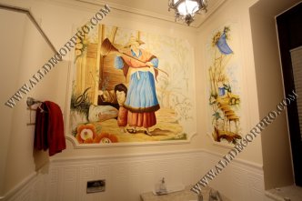 Фреска в японском стиле написанная маслом