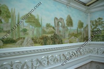 Стены расписанные темперой в итальянском стиле