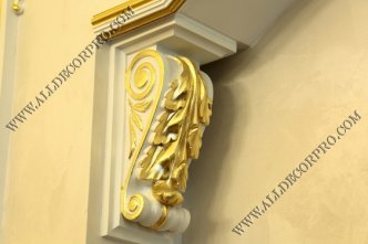 Гипсовая лепнина позолоченная поталью