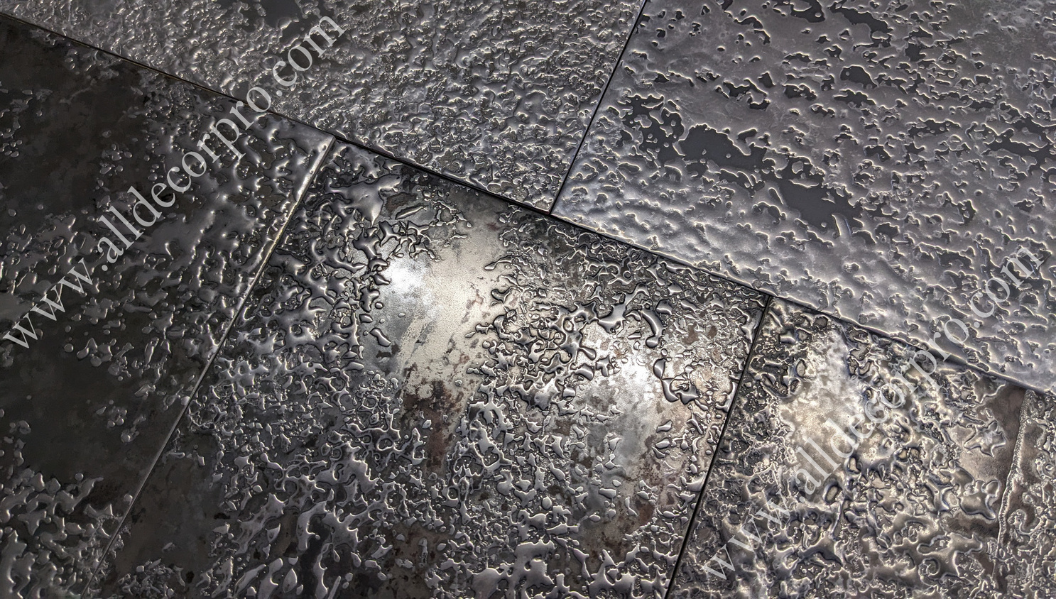 Образцы декоративного покрытия жидкий металл Metallhaut с эффектом камня