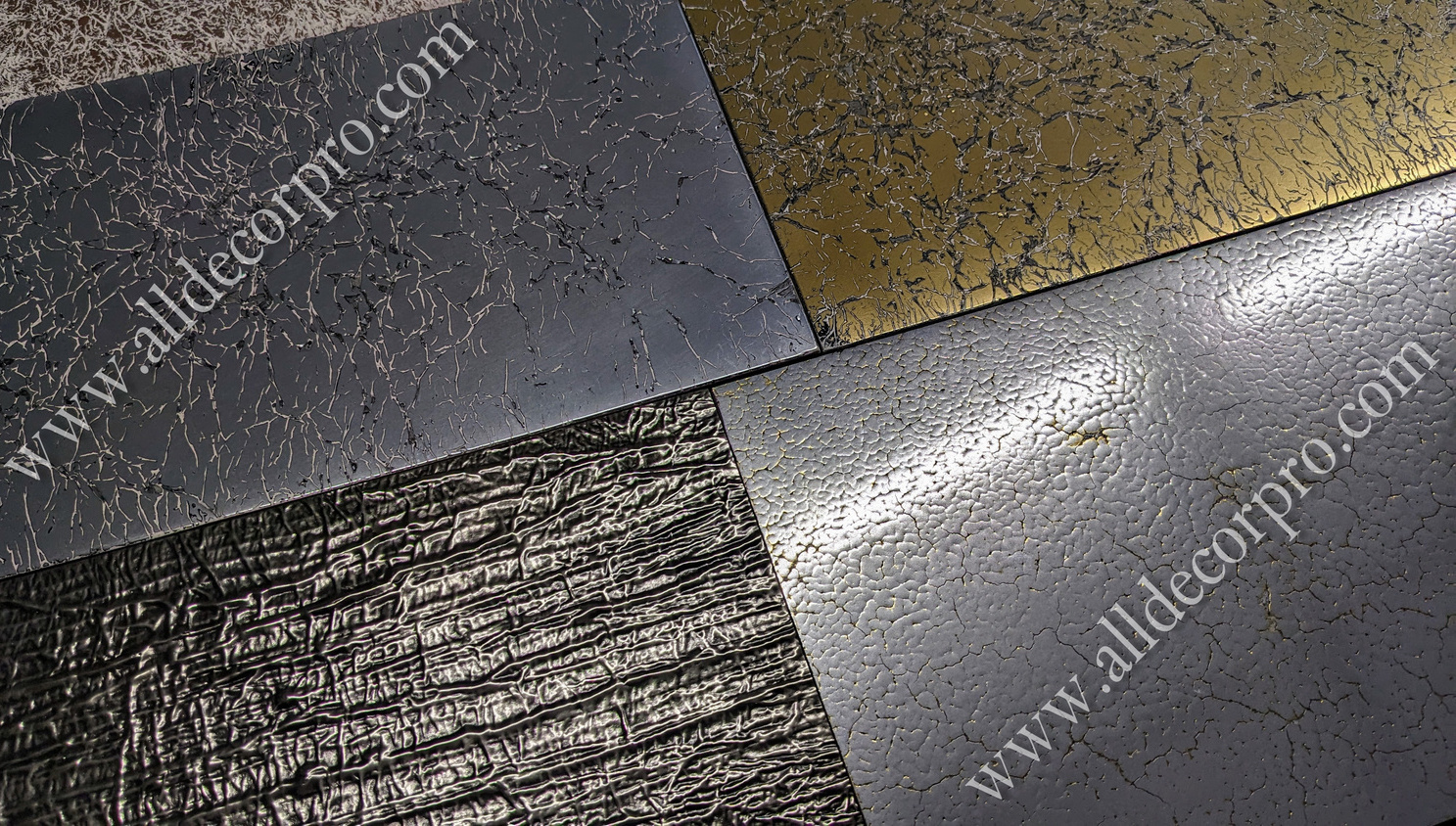Образцы декоративного покрытия жидкий металл Metallhaut с текстурным эффектом