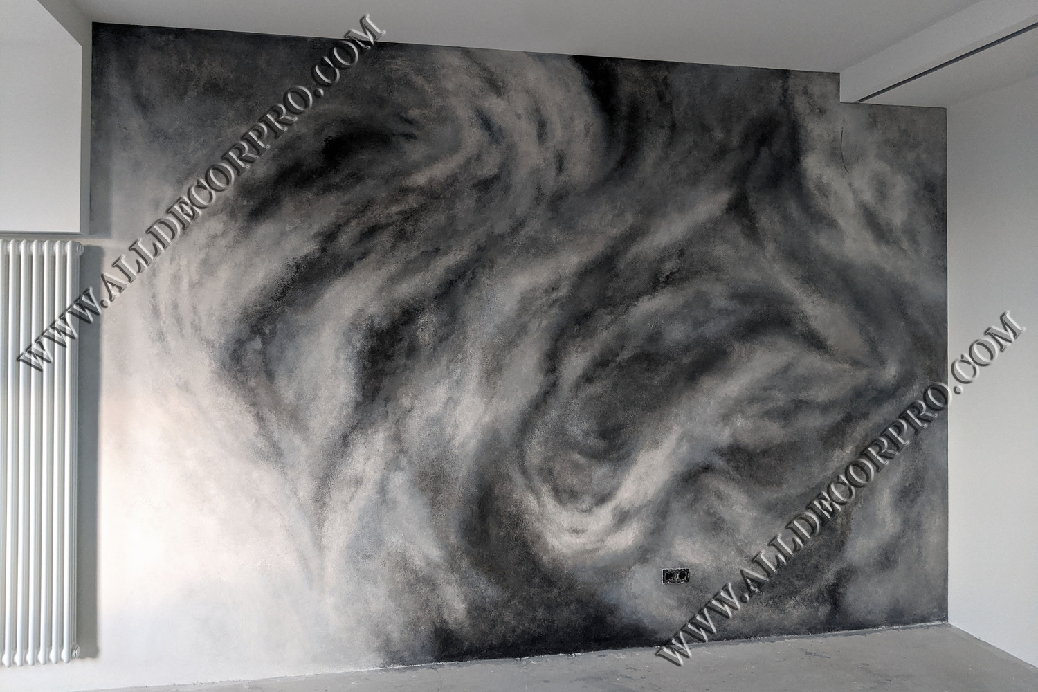 Художественная декоративная штукатурка в интерьере гостиной