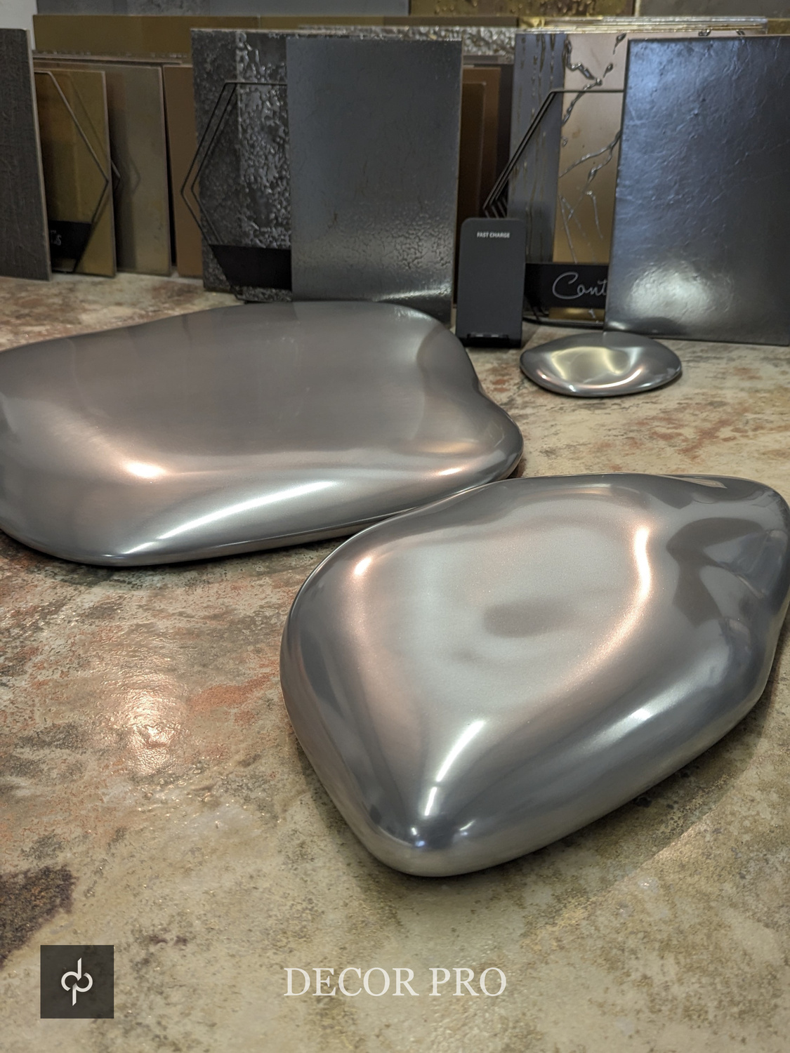 Панно "Капли" в полированном жидком металле PRO-METAL