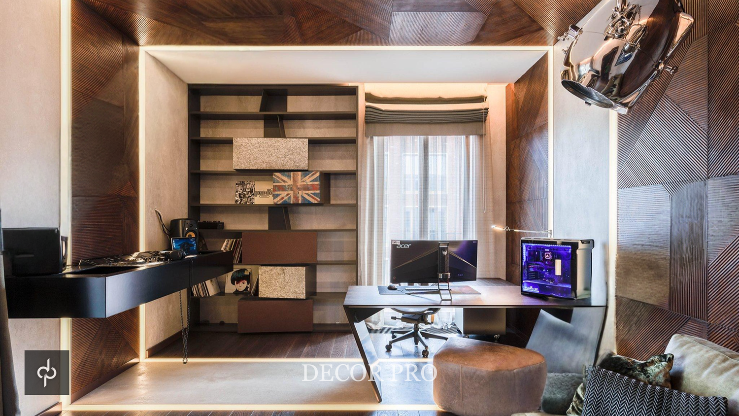 Пол и стены кабинета декорированные микроцементом DECO-CEMENTO